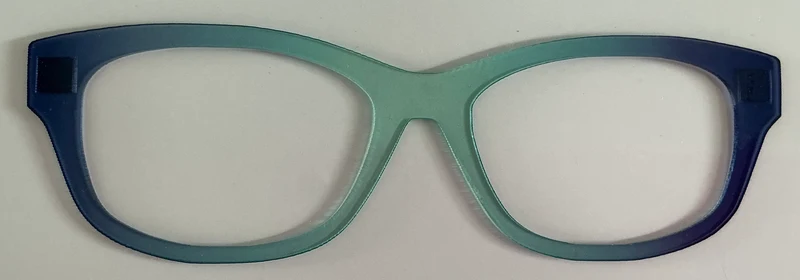 Addison Topper; aqua to navy vertical split