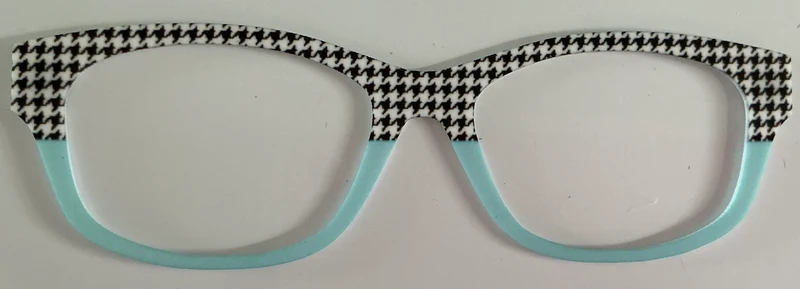 Addison Topper; houndstooth/aqua split