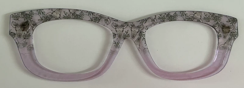 Addison Topper; translucent cow skull/ lavender split