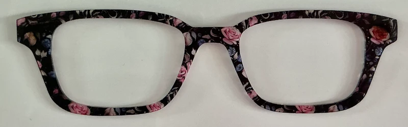 Finley Topper; pink roses on black