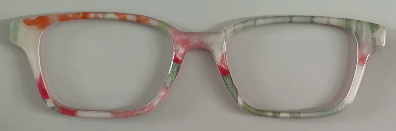 Finley Topper; Resined Swirls of green and rose