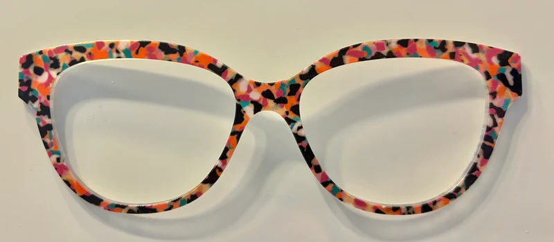 PAIR Quinn Topper; orange and black confetti