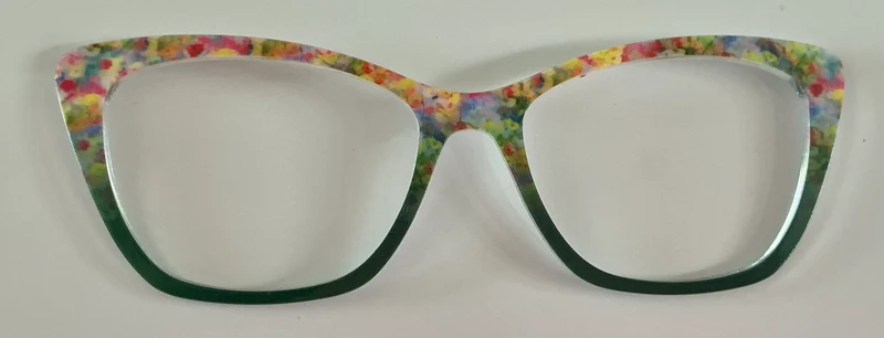 PAIR Wanda Topper; Impressionist Flowers/Hunter Green Split