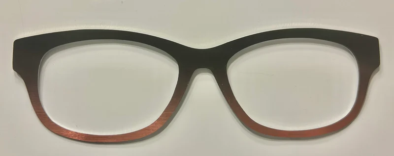 Addison Topper; metal; black to rose gold gradient