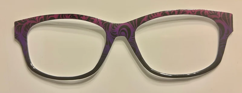 Addison Topper; purple and pink swirls/black split