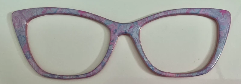 Wanda Topper; blue and purple swirls