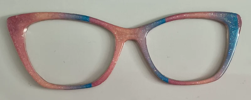 Wanda Topper; coral and blue shimmer