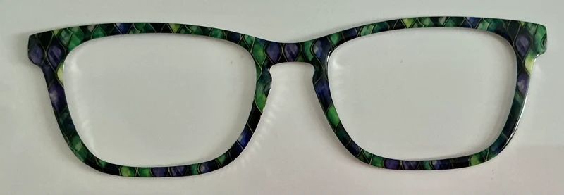 Casper Topper; metal; purple and green diamonds; Mardi Gras; RESINED