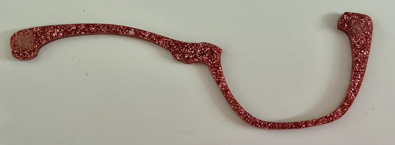 Wanda Topper; Diagonal Pink Glitter Split (white topper not included)