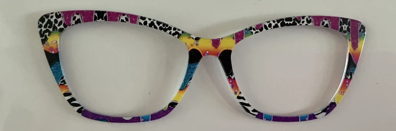 Wanda Topper; bright mixed patterns