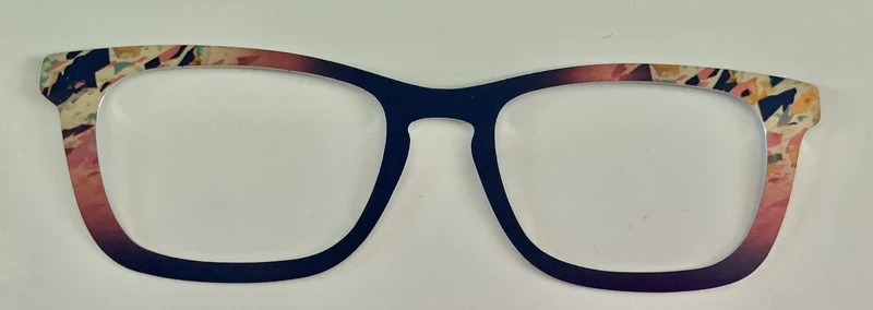 Casper Topper; metal; diagonal split navy blue pattern