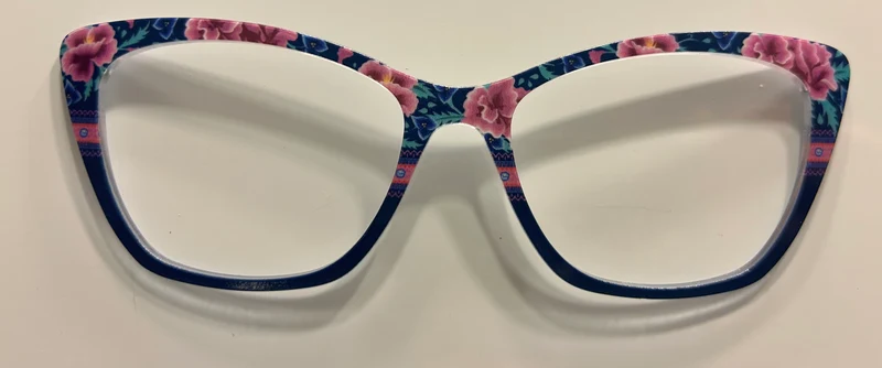 PAIR Wanda Topper, magenta flowers/navy split