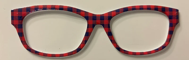 Addison Topper -navy and hot pink buffalo plaid shimmer