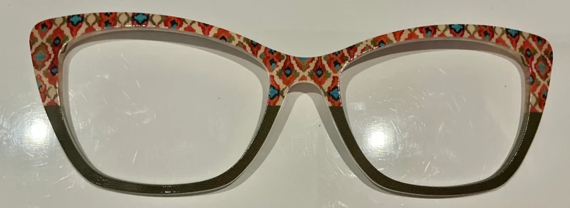 PAIR Wanda Topper, red pattern/brown split
