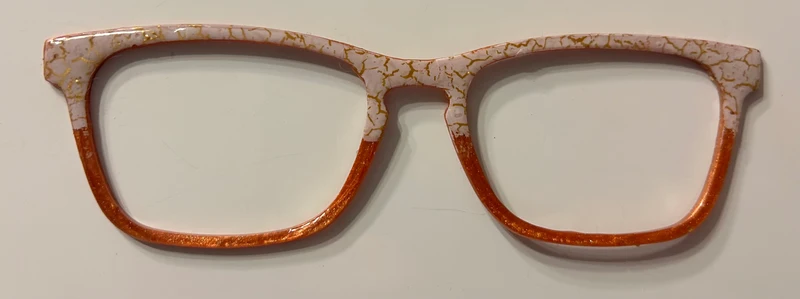 Casper Topper, white with gold crackle/ orange split