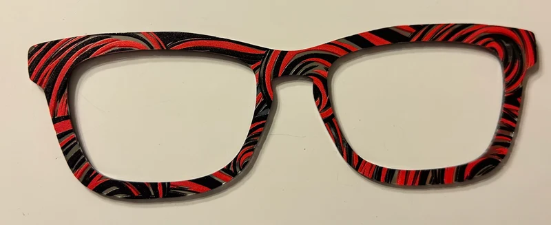 Casper Topper, red, black, silver swirls