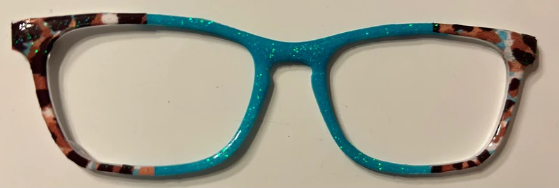 Casper Topper, teal glitter/animal print vertical split