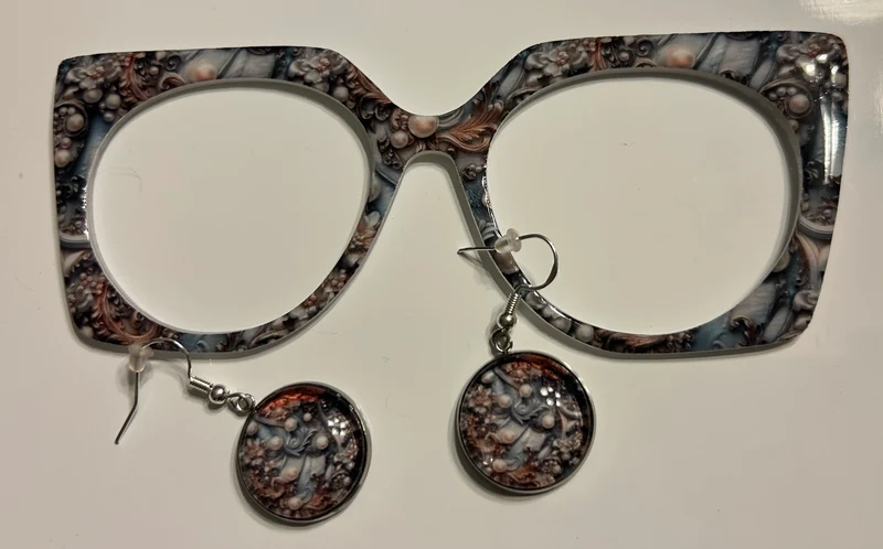 Zuri Topper, hybrid, pearl and swirl design with matching earrings