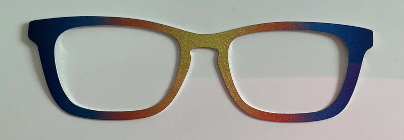 Casper Topper, metal, blue to gold vertical ombre