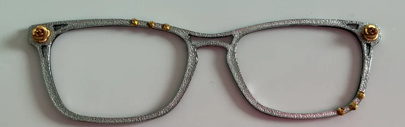 Casper Topper, silver glimpse with gold rose charms, Mel’s Sparkles