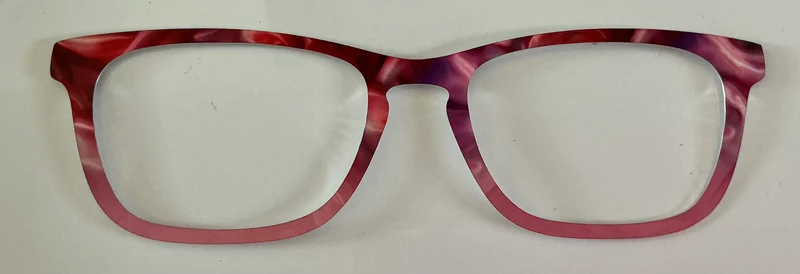 Casper Topper; metal; pink and red swirl gradient to pink split