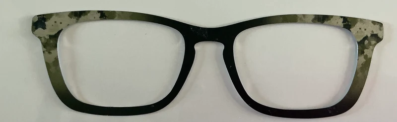 Casper Topper; metal; green camo/black diagonal split