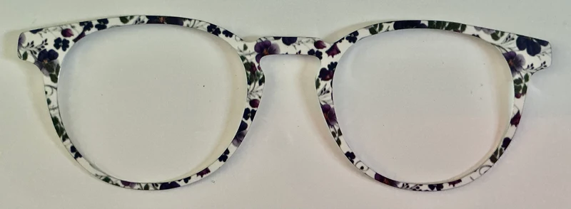 Soto, metal, purple flowers on white