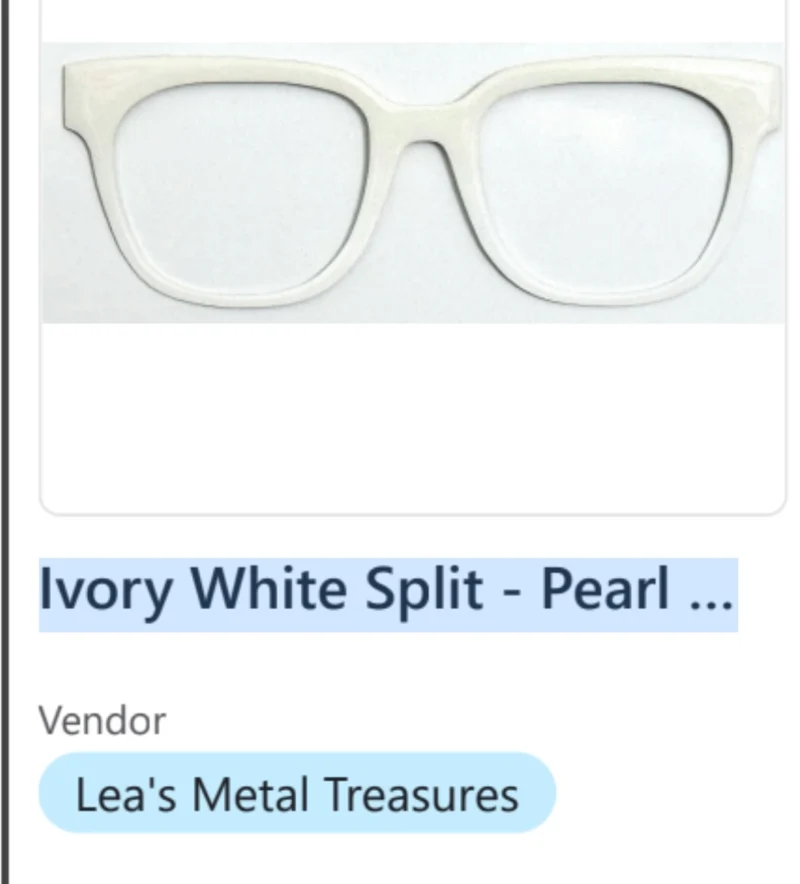 Resin,Murphy Topper; Lea's Metal Treasures; Ivory White Split/Pearl
