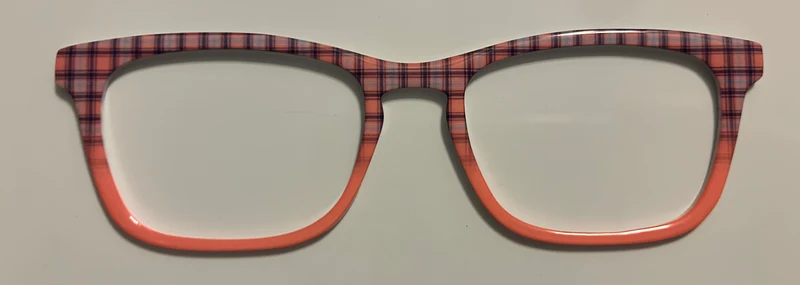 Casper Topper, blue/coral plaid split