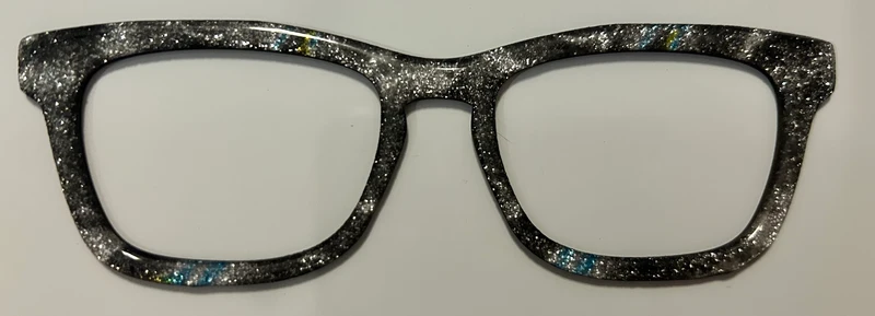 Casper Topper, silver and black glitter swirls