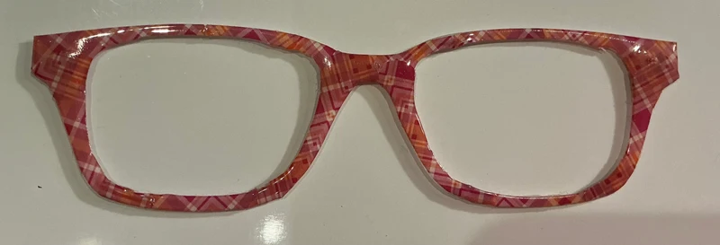 Finley Topper; orange and red plaid