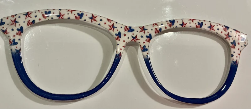Brook Topper-red, white, and blue stars/blue split