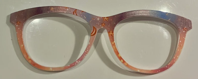 Brook Topper, purple and orange moon and stars