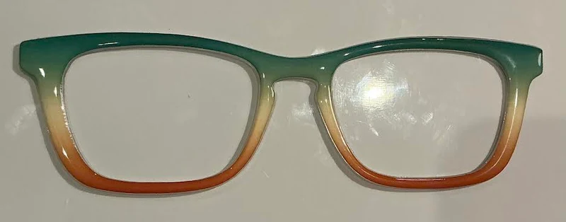 Casper topper, green tan rust gradient resined