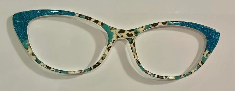 Ella Topper; teal/animal print