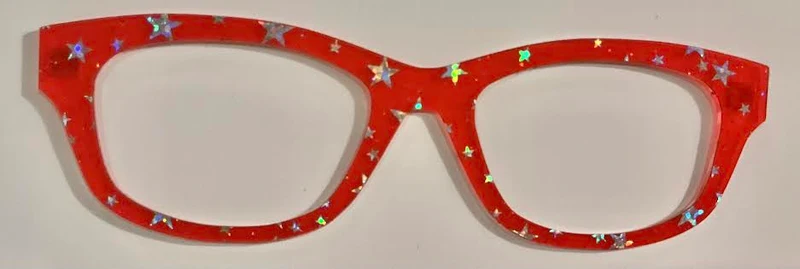 Addison Topper, silver stars on red