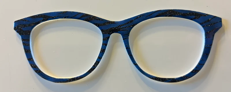 Brook Topper; blue and black metal; zebra print