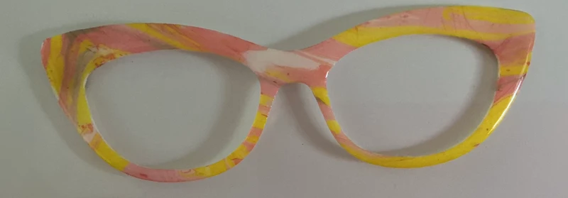 Ella Topper; yellow, peach, and white swirl