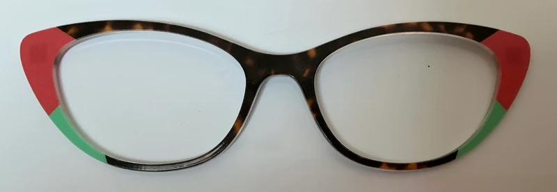PAIR Ella Topper; PAIR Brand red/green tort color block
