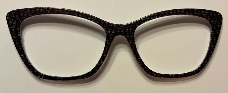 Wanda Topper-neon cat face on black
