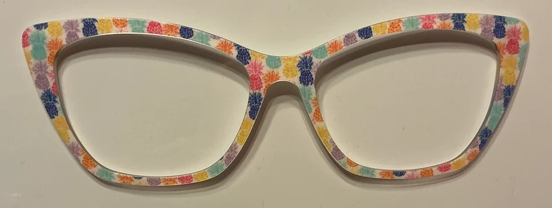 PAIR Wanda Topper; multicolored pineapples