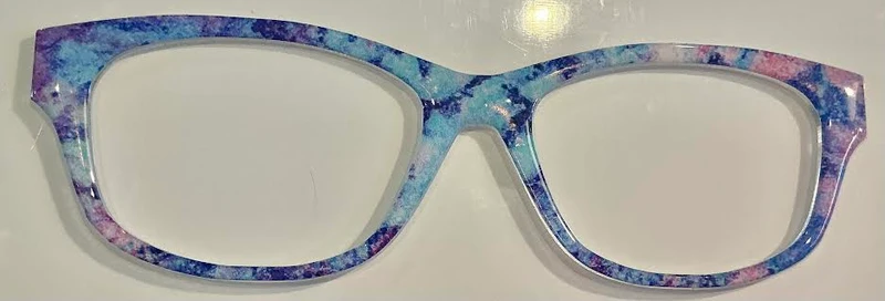 Addison Topper; pink/purple/blue pattern