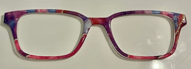 Finley Topper; pink/blue/red marble
