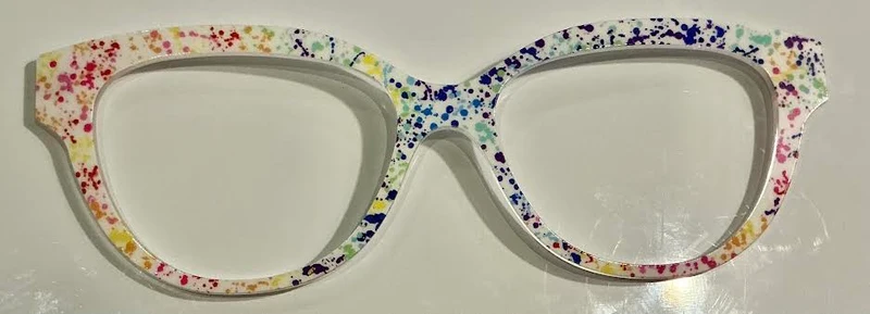 PAIR - Quinn Topper; multicolored paint splatter