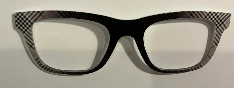 PAIR - Jessie Topper; gray plaid to black vertical split