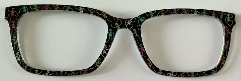 PAIR Larkin Topper; dancing skeletons on black