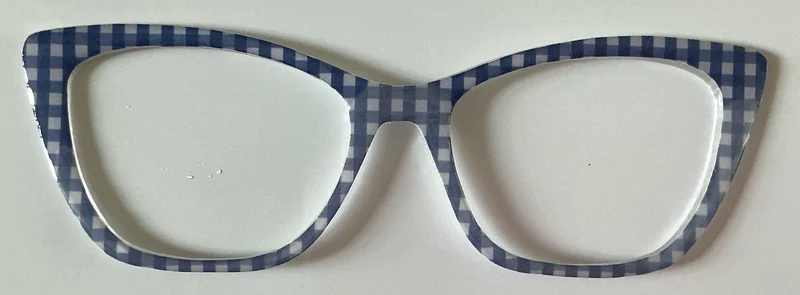 Wanda Topper; blue and white checkered