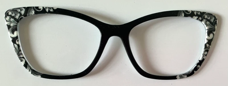 Wanda Topper; swirls on black vertical fade