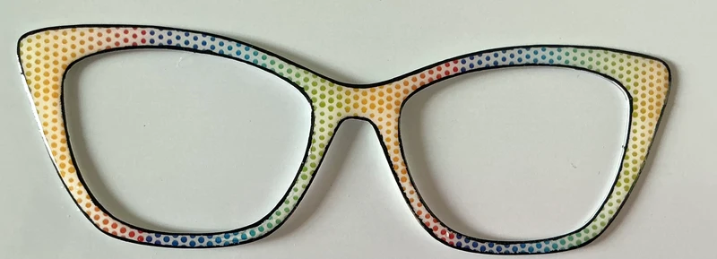 Wanda Topper; rainbow dots with black outline